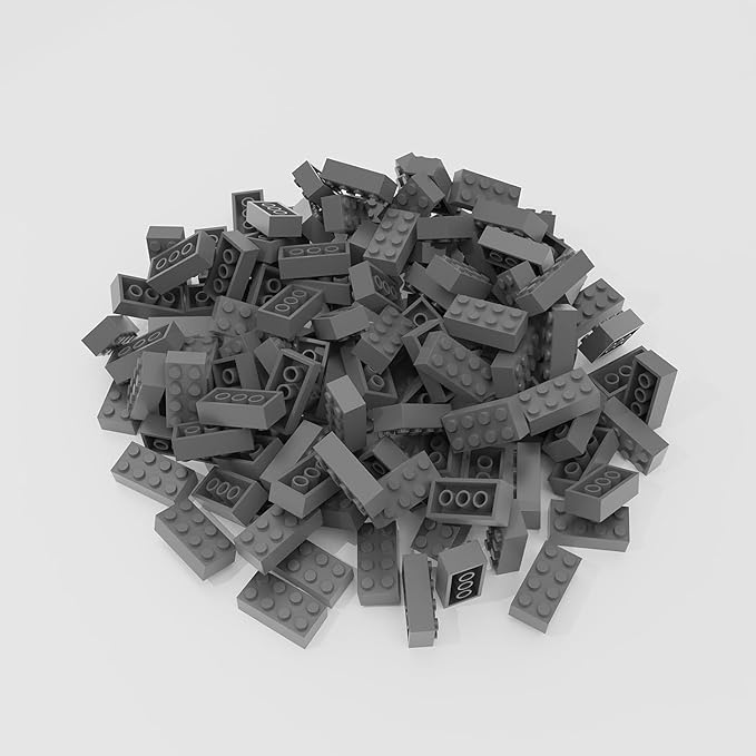 500 Piece Dark Gray Bricks Bulk, Gray 2x4 Building Bricks Flat, Compatible with Lego Parts and Pieces: 2x4 Dark Grey Bricks(Color: Dark Gray)