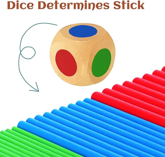 Keep It Steady Fun Family Games for Kids and Adults - Balance & Patience Training - Wooden Stick Toys for Creative Kids Games