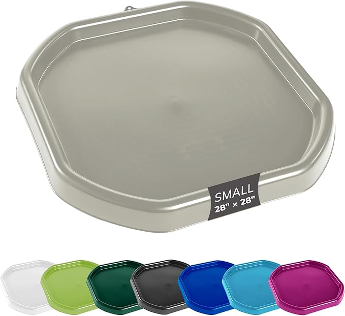 MEKA Tuff Tray for Sensory Play, Sensory Tray for Kids, Toddler Water Table, Tuff Spot Sensory Bin for Toddlers (Grey, Small (28" x 28"))