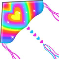 HONBO Large Delta Kite for Kids & Adults,Extremely Easy to Fly Kite for Beach Trip,String Line Included,with Colorful Tail,Perfect for Beginners