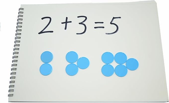 Smartdealspro Set of 100 1 Inch Opaque Plastic Learning Counters Mini Poker Chips Game Tokens with Storage Box (Sky Blue)
