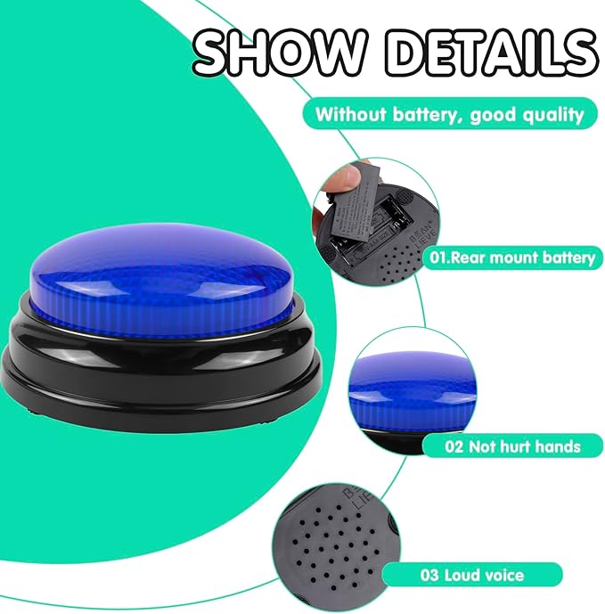 BEAN LIEVE 6-Pack Game Buzzers - Team Answer Buzzers with Lights and Sound Classroom Buzzers Buzzer Buttons for Game Show Develops Social Skills