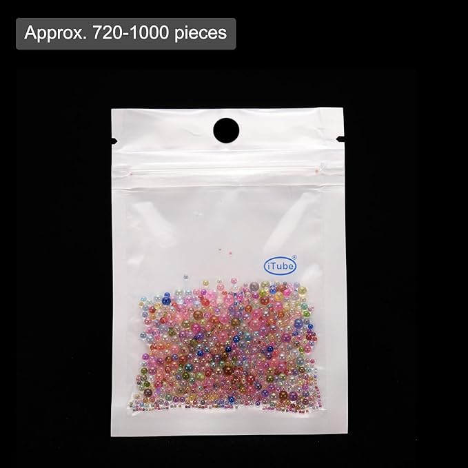 Iridescent Glass Tiny Bubble Beads, 0.4-3mm 10g No Hole Micro Mini Round Multicolor Water Droplets Beads - Applications: for Resin Filler, Nail Art, Dollhouse Bath Tub