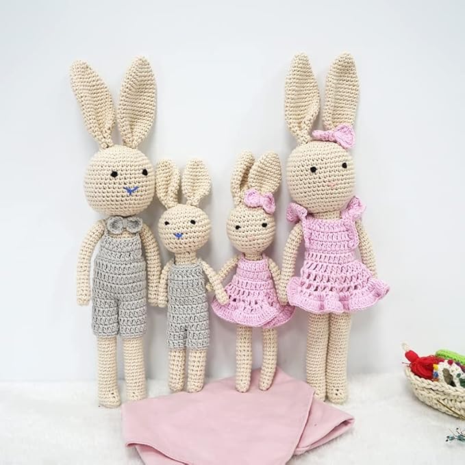 Bunny Family, Bunny Dad Crochet Plushie Doll, Amigurumi Baby/Toddler Doll