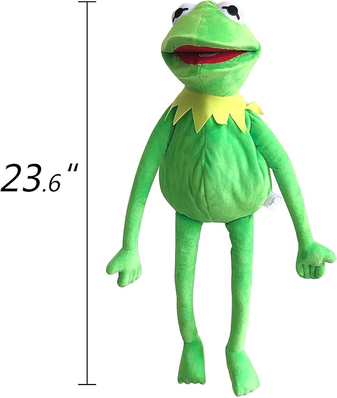 Lacroky Kermit Frog Puppet, Hand Kermit Puppet Soft Stuffed Plush Toy with Kermit The Frog Puppet Stickers, Gift Ideas for Holiday/Birthday for Boys and Girls - 24 Inches