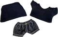 17cm/6.7in Clothes Set for Dolls - Cute Hat & Overalls Outfit, Soft Premium Fabric Dress Up Accessories Suit, Easy On/Off, NO Doll Included (Black Set)