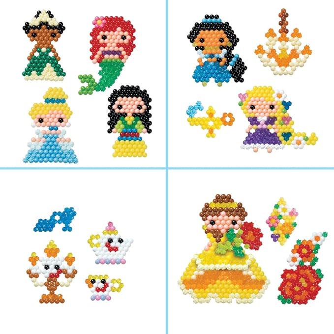 Aquabeads Disney Princess Creation Cube, Complete Arts & Crafts Bead Kit for Children - Over 2,500 Beads & Display Stand The Create Belle, Ariel, Tiana, Rapunzel and More