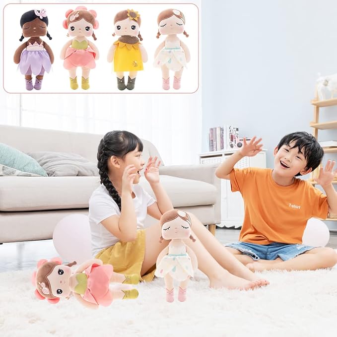 MeToo Princess Doll - Soft Plush Angela Doll, Cute Flower Fairy, Non-Toxic PP Cotton, Violet