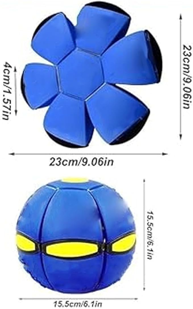 Magic Meta Ball, Children's Bouncing Ball, Magic Metaball, Magical Flying Saucer, Bouncy Balls, Parent-Child Interaction, Interactive Pop-Up Time Delay Transformation Toy Outdoor (red-1, 6 lights)