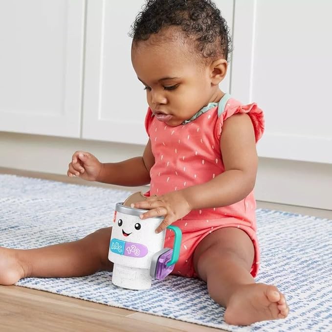 Fisher-Price Baby & Toddler Toy Laugh & Learn Coffee Mug Musical Activity with Lights & Educational Songs for Infants Ages 6+ Months