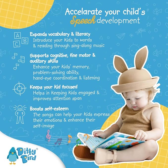 Ditty Bird Musical Toddler Books | Fun Sensory Songs of Australia | Sing Along Books for Toddlers 1-3 | Interactive Talking Book | Sturdy Baby Sound Books | Australian Nursery Rhyme Toys with Koala