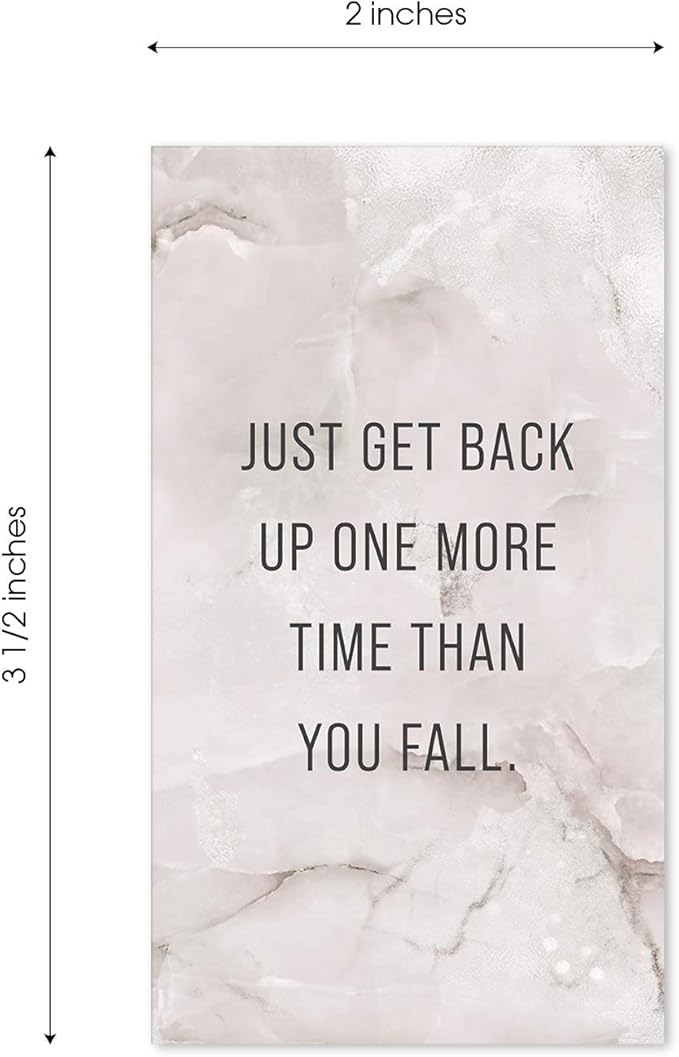 Marble Quartz Daily Gratitude Cards / 50 Motivational Kindness Cards / 25 Inspirational Quote Card Designs / 2” x 3.5” Uplifting Flat Business Card Pack