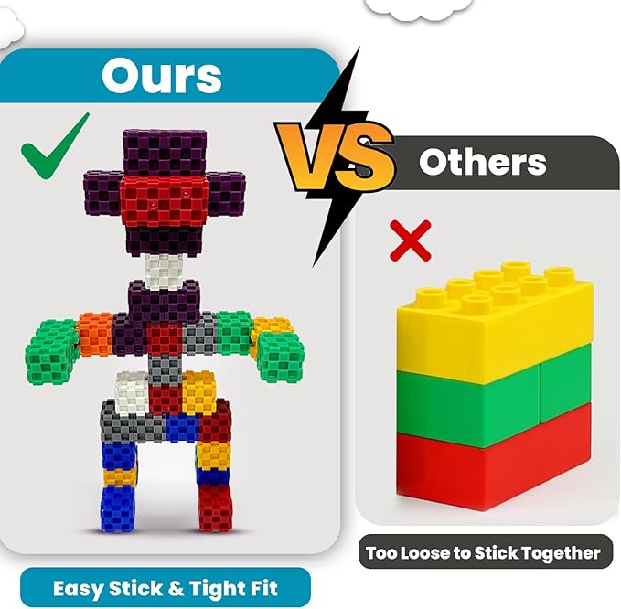 Building Blocks - 48 PCS STEM Educational Building Blocks for Toddlers and Kids Ages 3 to 9+ | Creative & Fun Building Toys for Boys and Girls - Ideal Christmas or Birthday Gift