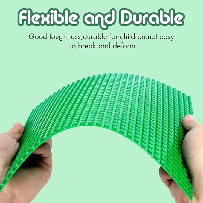 Lekebaby Classic Baseplates Building Base Plates for Building Bricks 100% Compatible with Major Brands-Baseplates 10" x 10", Pack of 12
