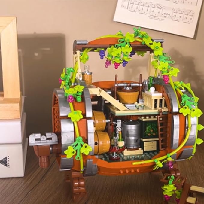 Wine Barrel Building Blocks Toy, 1022 Pieces, Gift for Adults and Children