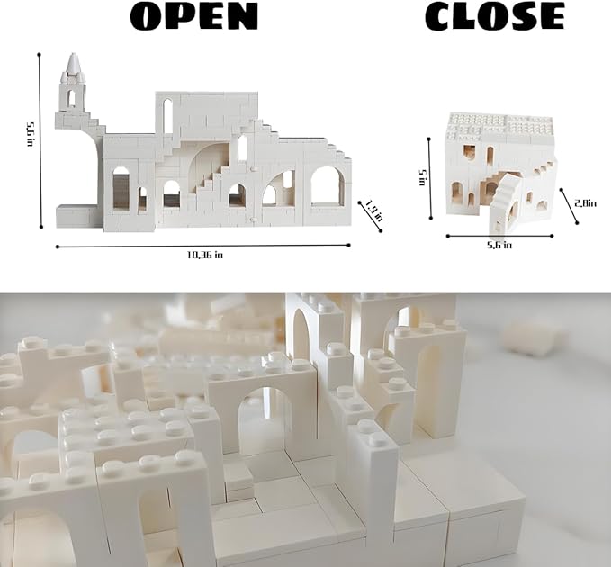 Magic Maze Building Block，White Transforming Castle Deformable Building Blocks（660PCS Gifts for Adults