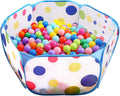 EocuSun Kids Ball Pit Large Pop Up Toddler Ball Pits Tent for Toddlers Girls Boys for Indoor Outdoor Baby Playpen w/Zipper Storage Bag, Balls Not Included (Blue)