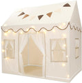 Kids Play Tent, Toddlers Large Playhouse with Star String, Flag, Machine Washable, Indoor and Outdoor Play Tent for Kids, Girls & Boy Aged 3+, 50" x 34" x 51", Cream