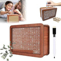 Wooden Coin Bank Money Saving Box, Cash Vault Wooden Savings Box, Wooden Digital Piggy Bank with Counting Target, Money Vault Savings for Boys and Girls (1000 Savings Challenge Box)