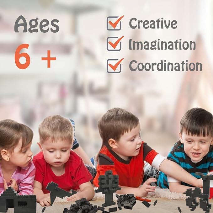 200 Piece Classic Building Bricks, 2x4 Bulk Bricks STEM Creative Building Toys, Dark Grey(Samll Bricks, 1.25x0.62x0.47 in)