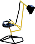 Ride on Crane Digger w Safer Stabilizing Base- Kids Outdoor Digging Excavator Play Toy-100lb Capacity- Swing & Scooper Grab Function, 360 Degrees Rotation Seat- Backyard Sandbox, Dirt, Snow- Xmas Gift