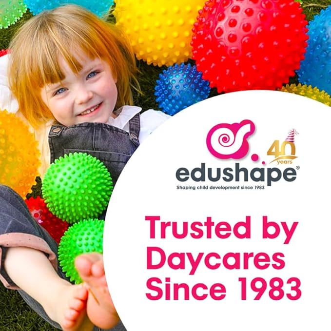 Edushape Sensory Ball for Baby - 7" Yellow Color Ball Enhances Gross Motor Skills for Kids 6 Months & Up