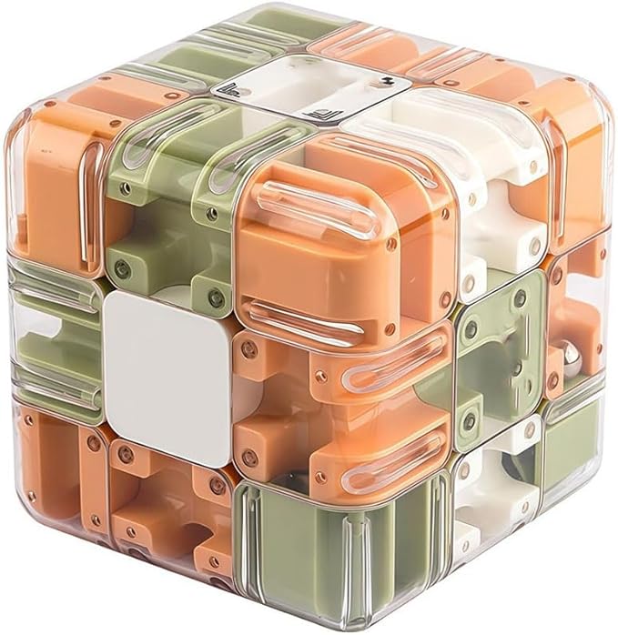 Large Labyrinth 3D Puzzle Maze Cube - Engaging Brain Teaser Toy, High Difficulty Puzzle, 3D Magic Cube Maze Ball Puzzles - Spatial Awareness Brain Training Toy ﻿(1 PC)