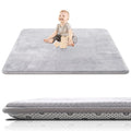 Thick Baby Play Mat for Floor,Padded Foam 59x59 Playpen Mat,Ultra Soft Support&Plush Feel Nursery Rug,Non Slip for Toddler, Infants,Kids Play,Yoga,Baby Crawling,Tummy Time(Light Grey)