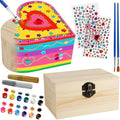 Crafts for Girls 8-12, 2 Pack DIY Wooden Jewelry Box Art Craft Supplies Painting Kit for Kids Ages 4-6 6-8 5 7 9 10 11 Year Old Girl Birthday Party Favors Toys Mothers Valentines Day Gifts