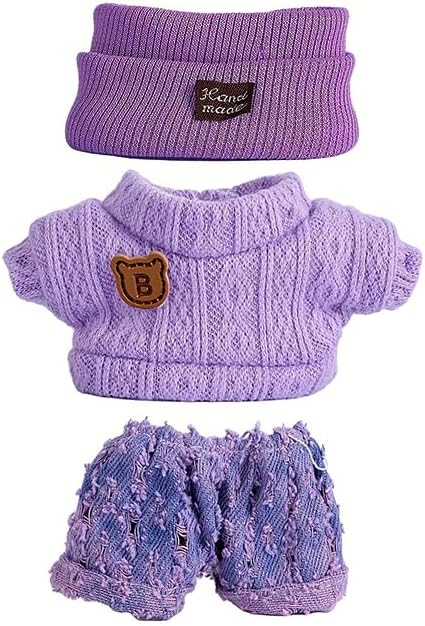 Clothes for 17cm Doll (NO Doll),Adorable Outfit ,Handcrafted Clothes Set for Dress Up ,Ropa Accessories Hat + Sweater + Pants