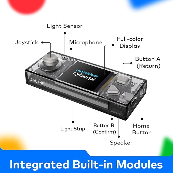 Makeblock Cyberpi Project-Based Kit, Coding for Kids 8-12 Support Scratch & Python Programming, STEM Programmable Robot Supports AI & IoT Technology with Built-in WiFi Module