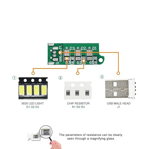 Soldering Practice Kit DIY USB LED Night Lamp SMD Electronics Projects Learn How to Solder(03USB03)