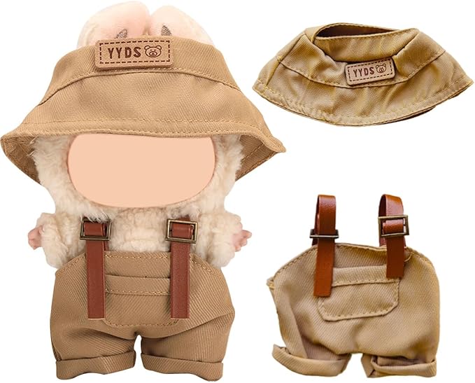 17cm Doll Clothes Set, Premium Jeans & Knitted Sweater Outfit for 17cm 15cm Dolls, Cute Dress Up Fashion, No Doll Included (Black/Man, 17cm/15cm)