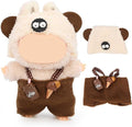 Doll Clothes for Labubu(NO Doll), for 17/15cm Plush Dolls, Clothing Suit Toy Figurine Outfit Set Dress Up with Kawaii Style Accessories, Multicolour Overall and Cute Hat or Headwear (LB81)