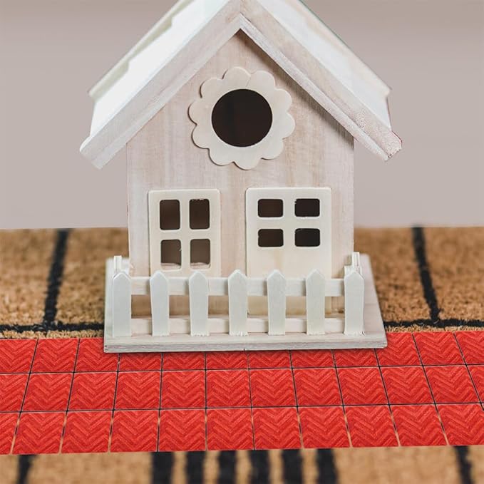 DOITOOL Miniature Dollhouse Flooring Mini Dollhouse Accessories, 27PCS Floor Sheet Wood Flooring Decorations, Doll House Furniture Accessories