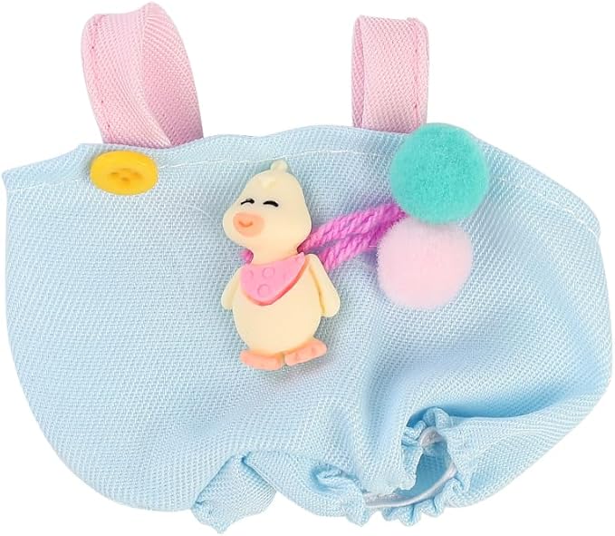 Doll Clothes for Labubu(NO Doll), for 17/15cm Plush Dolls, Clothing Suit Toy Figurine Outfit Set Dress Up with Kawaii Style Accessories, Multicolour Overall and Cute Hat or Headwear (LB89)