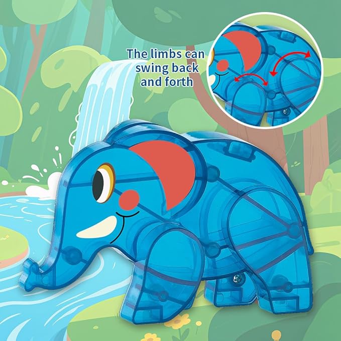 Magnetic Tiles Set Jungle Animals Theme Toys, Magnet Tiles Building Blocks Toys for Kids Ages 4-8
