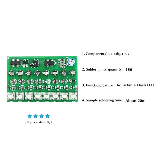 SMD Soldering Practice Kit DIY Adjustable Flash LED White Flash LED Plug-in Circuit Kit SMT Electronics Projects Learn How to Solder(03BD05)