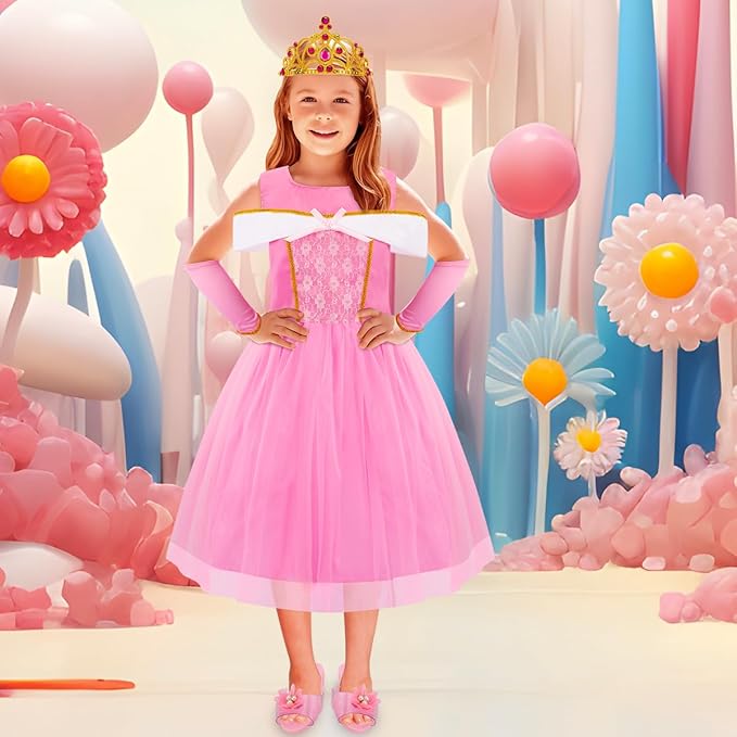 Meland Princess Dress Up for Girls - Dress Up Clothes with Shoes & Skirts, Princess Toys for Toddler Girl 3,4,5,6 Years