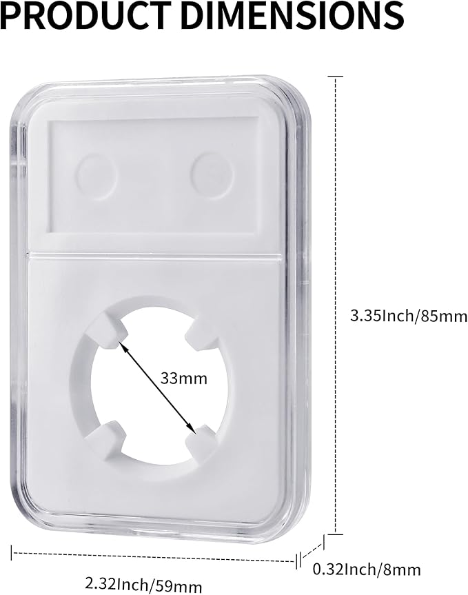 10-Pack 33mm Coin Slab Display Holder, Clear Acrylic Storage Case for U.S. 1 oz Gold & Platinum Eagles, 1 oz Gold American Buffalo and Other 32.7mm Coins, Four-Point Fixation Coin Collection Box