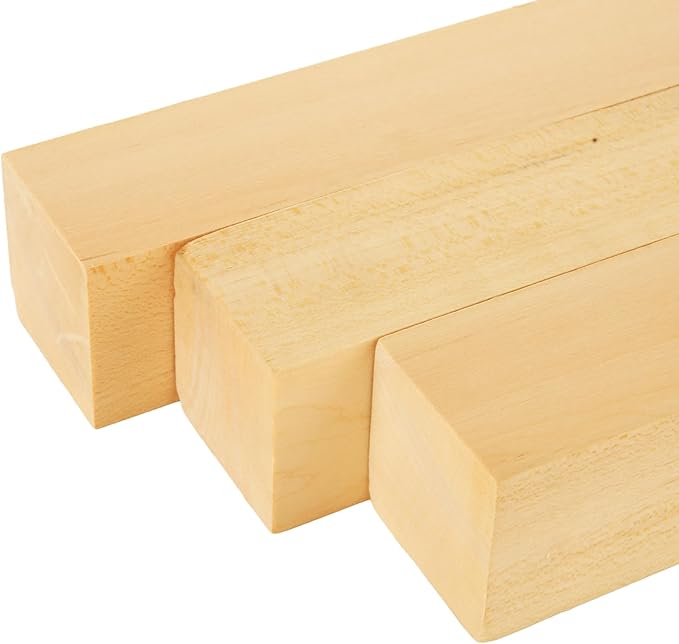 Acrux7 8 Pack 8 x 2 x 2 Inch Basswood Carving Blocks, Natural Unfinished Bass Wood Block for Carving, Whittling, Crafts, Beginner and Experts, Easy to Carve