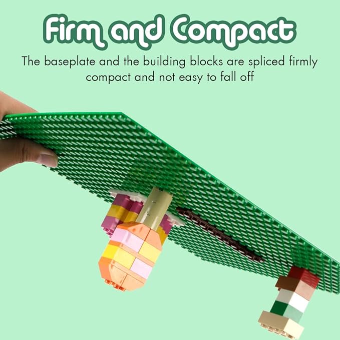Lekebaby Classic Baseplates Building Base Plates for Building Bricks 100% Compatible with Major Brands-Baseplates 10" x 10", Pack of 12