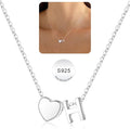 Turandoss S925 Sterling Silver Heart Initial Necklaces for Girls Teen Girls, Dainty S925 Sterling Silver Tiny Heart Initial Necklace Letter Necklaces Trendy Jewelry Gifts for Girls Teen Girls