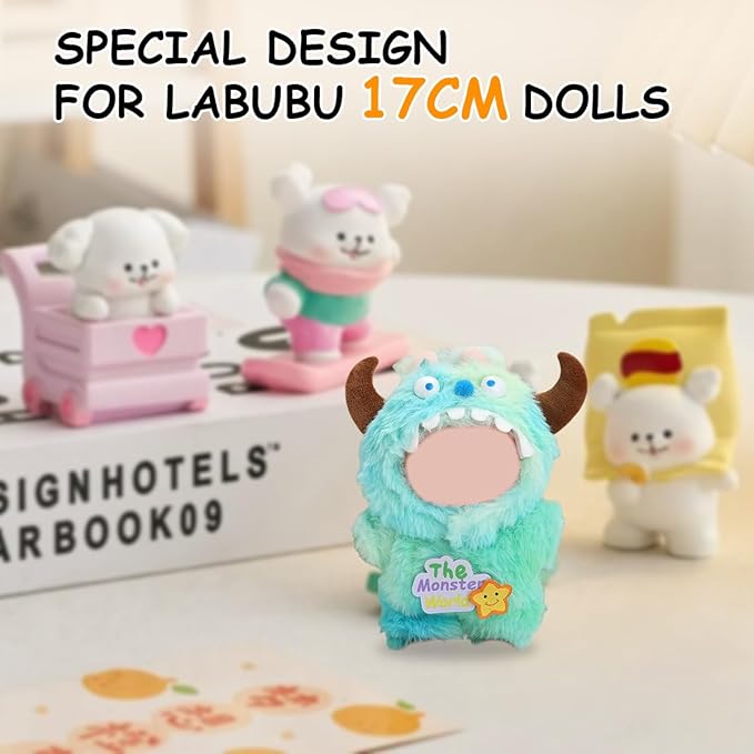 17cm Doll Clothes Set, Premium Jeans & Knitted Sweater Outfit for 17cm 15cm Dolls, Cute Dress Up Fashion, No Doll Included (Monsters, 17cm/15cm)