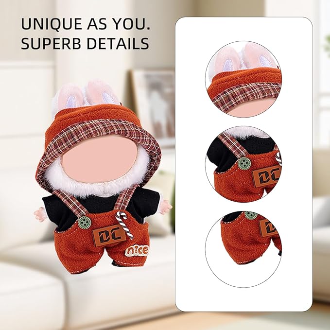 17cm Doll Clothes Set, Premium Jeans & Knitted Sweater Outfit for 17cm 15cm Dolls, Cute Dress Up Fashion, No Doll Included (Nice, 17cm/15cm)