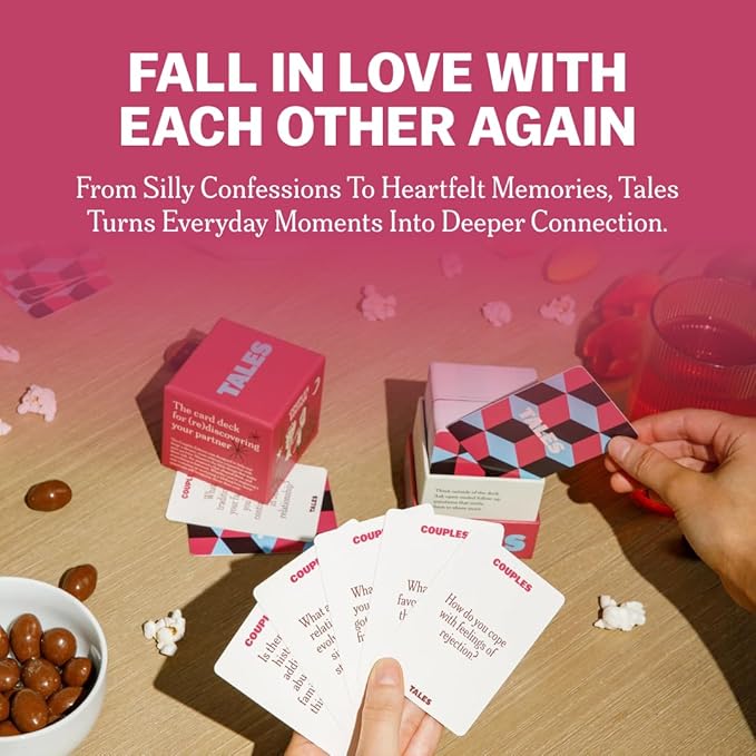 TALES 150 Conversation Starter Cards, Couples Edition, Perfect for Couples Games for Adults, Date Night Ideas, Gifts, Anniversaries, and Quality Time Together, Prompts for Deeper Connection