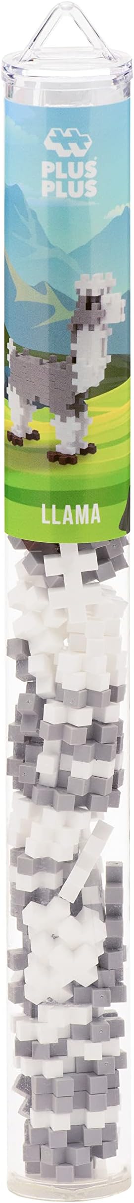 Plus Plus - Llama - 70 Piece Tube, Construction Building Stem / Steam Toy, Interlocking Mini Puzzle Blocks for Kids