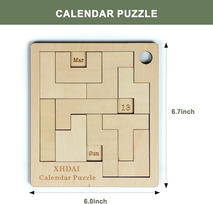 Calendar Puzzle - Daily Calendar Puzzle Wooden,365 Days Date Puzzle,Puzzle Advent Calendar for Adults