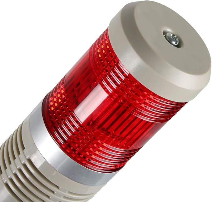 Industrial Signal Light Tower Column LED Alarm Tower Lamp Flash Indicator, 1-Layer Stack LED Warning Without Buzzer for Safety (110V/Steady ON Light)