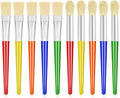 Anezus Large Chubby Paint Brushes Round and Flat Preschool Paint Brushes for Washable Paint Acrylic Paint For Toddler , 10Pcs